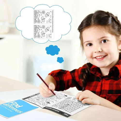 Miniatura 5 de Hungdao 48 mini libros de actividades para niños y niñas, diversión y juegos, actividades desafiantes incluyen laberintos, revueltas de palabras