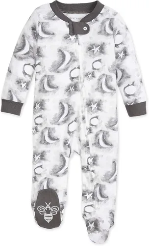 Burts Bees Baby - Pijama de una pieza de 100 algodón orgánico con cremallera frontal mameluco de bebé para dormir