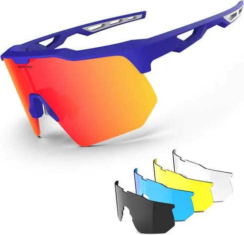 Miniatura 16 de HAAYOT Gafas de sol deportivas polarizadas para hombres y mujeres, jóvenes, béisbol, ciclismo, correr, softbol, ciclismo, 5 lentes