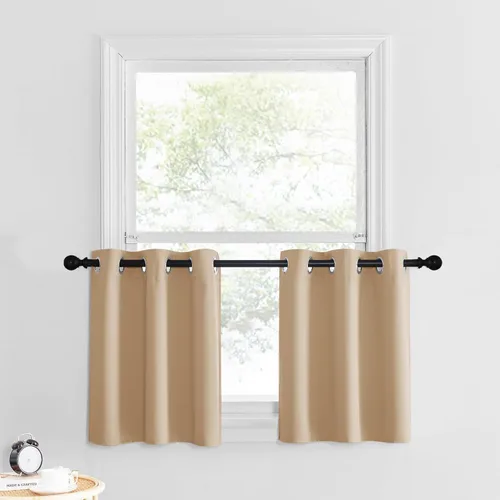 Miniatura 176 de NICETOWN Cortinas opacas de cocina para ventana sobre el fregadero, aislamiento térmico, decoración del hogar, pequeños niveles opacos con ojales