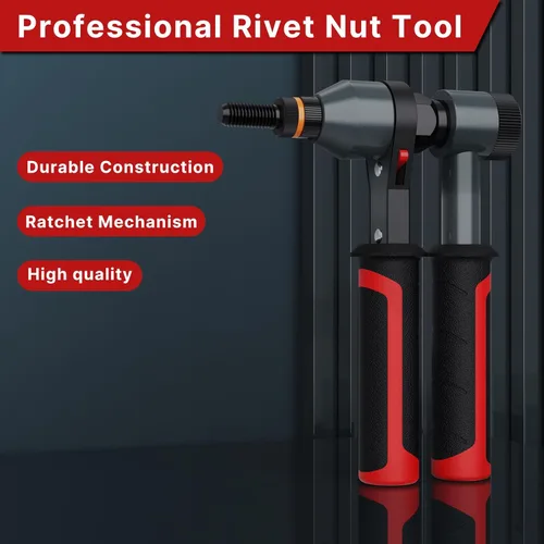 Miniatura 3 de TOLRET Kit de Herramienta para Tuerca Remachable Kit de Tuerca Remachable, Kit de Herramienta Rivnut con 10 Mandriles Métricos y SAE, Kit Surtido