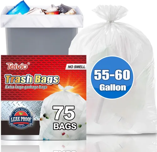 Miniatura 25 de Teivio - Bolsas de basura medianas sin perfume de 8 galones, 220 unidades, para bolsas de basura de 7, 8, 9 y 10 galones de grosor, bolsas