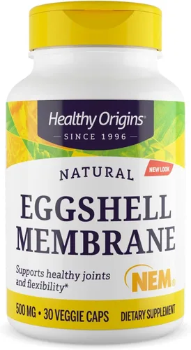 Miniatura 10 de Healthy Origins Membrana de cáscara de huevo de 500 mg (NEM, sin OMG, sin gluten, soporte para las articulaciones), 120 cápsulas vegetales
