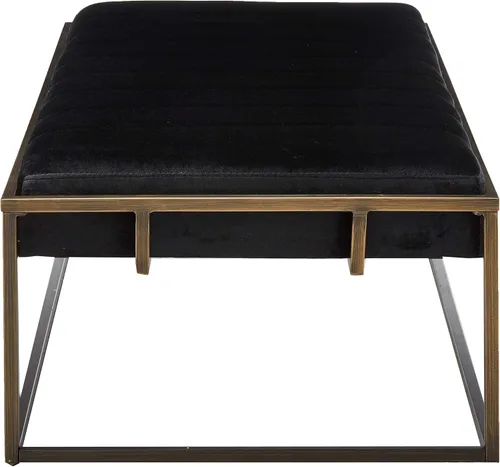 Miniatura 5 de Christopher Knight Home Vassy Modern - Banco otomano de terciopelo con acabado de latón, color negro