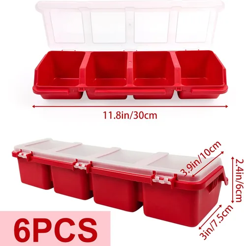 Miniatura 2 de 6 Piezas Organizadores de Tornillos Contenedores de Almacenamiento con Tapas, Caja Organizadora de Ferretería Apilable de Plástico para Clavos