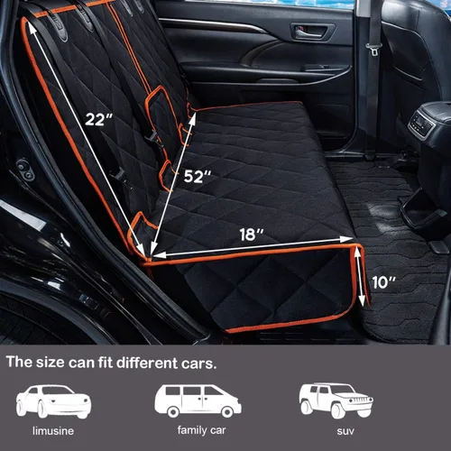 Miniatura 2 de Funda de asiento de automóvil para perro, antideslizante, impermeable, resistente, cinturón de seguridad central, compatible con reposabrazos