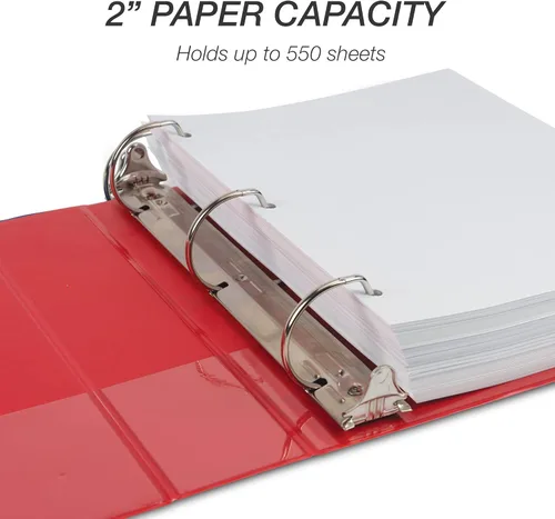 Miniatura 381 de Samsill - Carpeta duradera de 5 pulgadas, fabricada en los Estados Unidos, con anillos en D, transparente y personalizable, color blanco