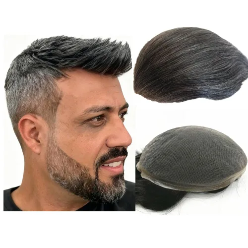Miniatura 11 de N.L.W. Sistema de reemplazo de cabello para hombre NLW pelo humano toupee para hombres con encaje HD suave fino Super Swiss 10x8 tamaño base pelos
