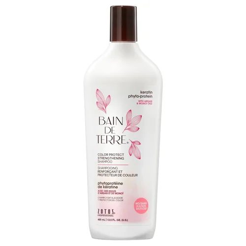 Miniatura 9 de Bain de Terre Champú fortalecedor de queratina fito-proteína para proteger el color, fortalecimiento seguro para cabello débil y dañado, sin