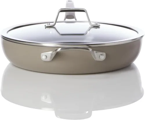 Miniatura 4 de Calphalon® Premier - Sartén antiadherente de cerámica de 12 pulgadas con tapa, Gris Seta Gris Champiñón