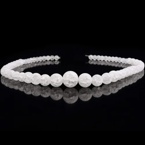 Miniatura 7 de RUBYCA Natural AAA Grado Blanco Claro Cuarzo Cristal Crackle Redondo Perlas Joyería Fabricación 1 Strand 0.157 in