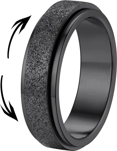 Miniatura 11 de Supcare Anillos antiestrés para mujer de 4/6/0.315 in para la ansiedad, anillo de pulgar con chorro de arena, regalo para mujeres, talla 7-14