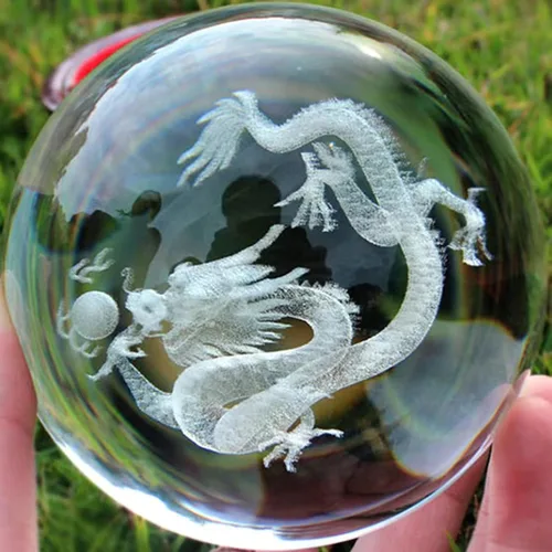 Miniatura 6 de Baoding - Bolas de masaje chino de 1.57 pulgadas para terapia de manos, alivio del estrés, bolas de cristal de dragón y fénix