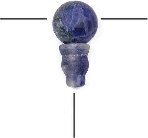 Miniatura 19 de Cherry Blossom Beads Piedra preciosa Mala Guru Bead – Turquesa africana – Tres agujeros 0.394 in redondo con torre de 0.276x0.394 in – Tres