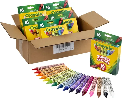 Miniatura 8 de Crayola Crayones jumbo a granel, 6 juegos de 16 crayones grandes para niños pequeños y niños, suministros escolares, regalos [Exclusivo de Amazon]
