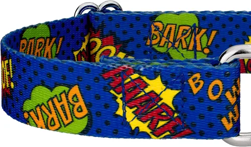 Miniatura 5 de Country Brook Petz - Collar y correa azul Super Dog Martingale - Colección Geek Chic con diseños para cualquier mega fan (1/2 pulgada, 2XS)