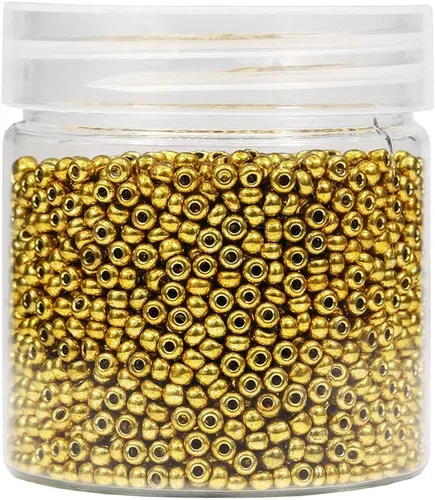 Miniatura 10 de Cuentas de semillas sueltas de color negro opaco, alrededor de 4000 piezas en caja 8/0 de vidrio para hacer joyas, agujero de 0.028 in (negro)