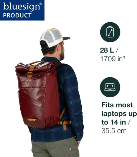 Miniatura 2 de Osprey Mochila para portátil Transporter con tapa enrollable, color azul Venturi Venturi Azul