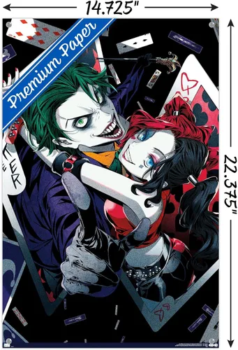 Miniatura 3 de DC Comics - Póster de pared de anime Harley Quinn con alfileres de empuje