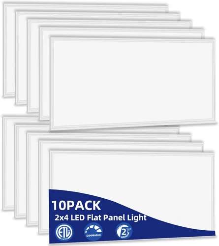 Miniatura 11 de WYZM Paquete de 4 luces LED de panel plano de 2 x 4, panel de luz LED de 2 pies por 4 pies, accesorio de iluminación de techo, 7800 lúmenes, 5000 K