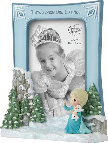Miniatura 2 de Precious Moments 223410 There's Snow One Like You Disney Elsa Bisque Marco de fotos de resina/cristal