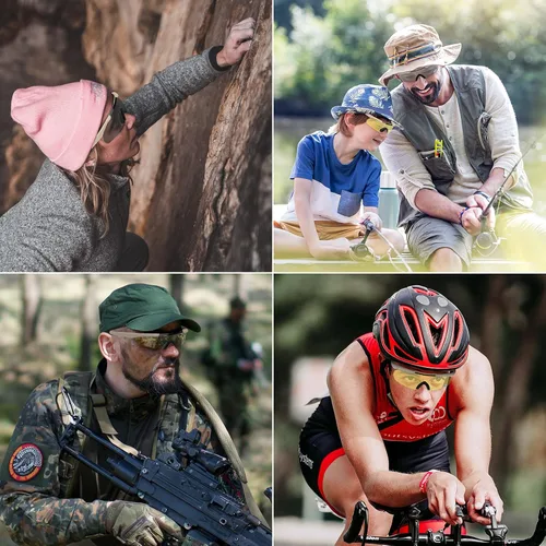 Miniatura 7 de xaegistac Tactical Shooting Glasses with 3 Interchangeable Lens High Impact Eye Protection Caqui