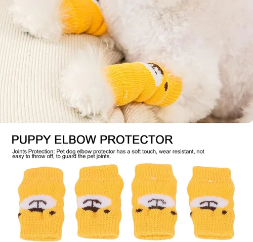 Miniatura 4 de Haofy 4PCS Dog Elbow Protector Sleeve Dog Recovery Sleeve Cartoon Bear Pattern Joint Protection Knee Socks Anti Slip Dirt Prevent Injury Protect The