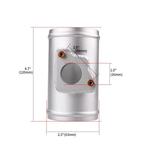 Miniatura 2 de BARTOO Base para medidor de flujo de aire MAF, montaje para sensor Toyota/Mazda/Subaru/Honda (2.5 pulgadas, 1)
