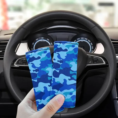Miniatura 4 de Belidome Manija de equipaje de camuflaje azul militar para maleta para identificación de equipaje de viaje, cubierta de mango, marcador