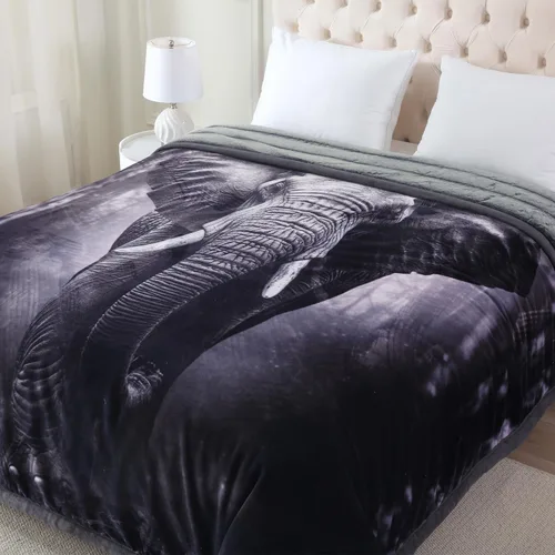 Miniatura 3 de JML - Manta coreana pesada de 85 x 93 pulgadas, 8.4 libras, manta de forro polar de franela de felpa estampada de lujo tamaño King para hombres