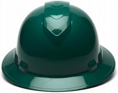 Miniatura 3 de Texas America Safety Company Casco duro RIDGELINE de ala completa con ajuste de perilla de 6 puntos y bolsa Verde