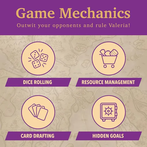 Miniatura 5 de Valeria Card Kingdoms Juego de mesa – Estrategia y rodar dados con gestión de recursos – Diversión para adolescentes, adultos, noche