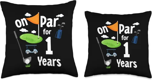 Miniatura 3 de On Par 1st Birthday Golf Player Theme 1 Year Old B-Day - Almohada de 16 x 16 pulgadas, multicolor