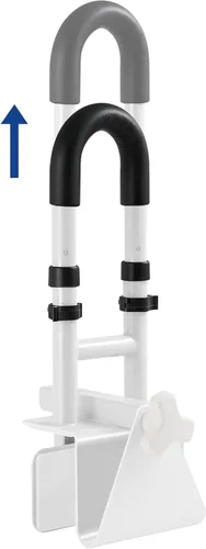 Miniatura 2 de Barra de agarre ajustable para bañera para personas mayores, ajuste de altura de 3 niveles (13.7 a 15.7 pulgadas), se adapta a paredes de bañera