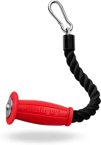 THEFITGUY Accesorio de cable de cuerda de tríceps de agarre ergonómico, 16.5 pulgadas de longitud, comodidad antideslizante, reduce la presión de la