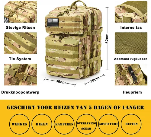 Miniatura 2 de Kit de primeros auxilios de supervivencia, 99 piezas, equipo de supervivencia profesional, mochila grande de senderismo con equipo de emergencia