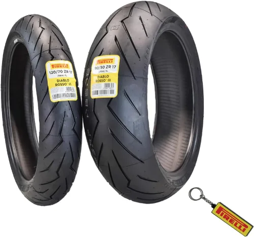 Miniatura 27 de Pirelli Diablo Rosso III 110/70ZR17 54W - Neumático delantero de motocicleta de alto rendimiento, duradero y confiable para bicicletas deportivas