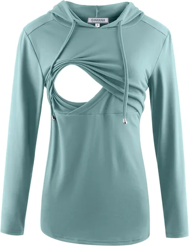 Miniatura 181 de GINKANA Sudadera con capucha para mujer, manga larga, lactancia materna, ropa casual