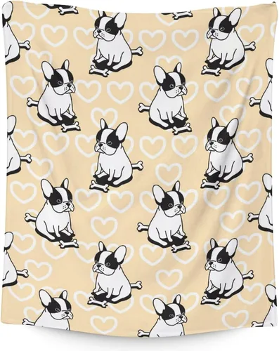 Miniatura 7 de Manta personalizada de bulldog francés con texto y nombre, 30 x 40 pulgadas, manta de franela suave, cálida, ligera y acogedora, regalo para amantes