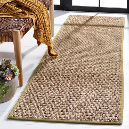 Miniatura 148 de Safavieh Natural Fiber NF114P - Alfombra redonda de hierba marina, tejido de canasta, con borde, de 244 cm, color gris Natural/ gris