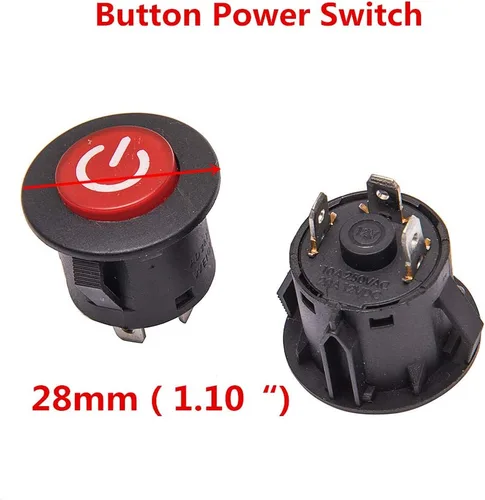 Miniatura 2 de Accesorio de repuesto para interruptor de arranque de botón de encendido, para 20A 12VDC aplicable con vehículos eléctricos para niños