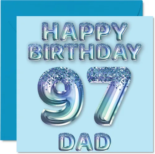 Miniatura 229 de Stuff4 Tarjeta de primer cumpleaños para niños, globo de fiesta con purpurina azul, tarjetas de feliz cumpleaños para niño de 1 año, nieto, hijo, 57