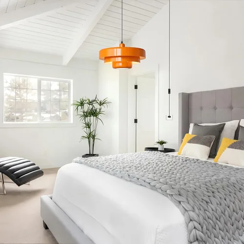 Miniatura 6 de FCTWAKS Mid Century Pendant Light Fixtures, 1 - Light Ceiling Pendant Lamp with 3-Layer Metal Shade, Height Adjustable, Vintage Hanging Lamp for