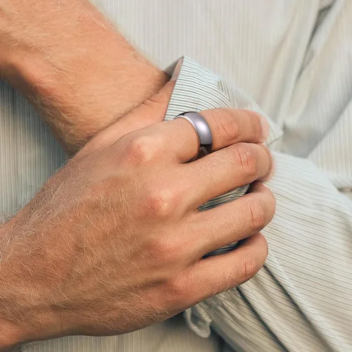Miniatura 62 de King Will Alianza de boda de carburo de tungsteno para hombres y mujeres, anillos de promesa para parejas abovedados de alto pulido