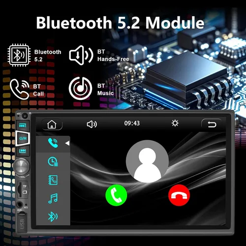 Miniatura 5 de Estéreo de auto de doble DIN compatible con Carplay inalámbrico y Android Auto y Mirror Link, pantalla táctil HD 1024 x 600 de 7 pulgadas