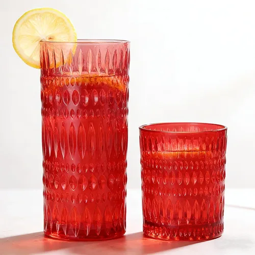 Miniatura 9 de Loivttvv Juego de vasos de cristalería de 8 piezas, vasos altos de 14 oz / 414.03 ml y vasos de vidrio acanalados de 10 oz / 295.74 ml, cristalería