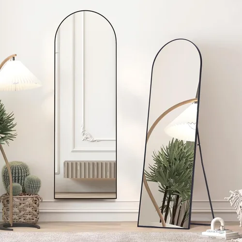 Miniatura 5 de Alpen Espejo arqueado de longitud completa, espejo de suelo con soporte, espejos de 59 x 16 pulgadas para decoración del hogar, espejos de cuerpo
