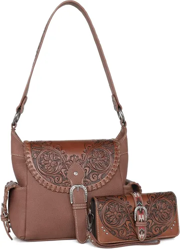 Montana West Bolso de mano occidental para mujer, bolso de hombro oculto con cartera