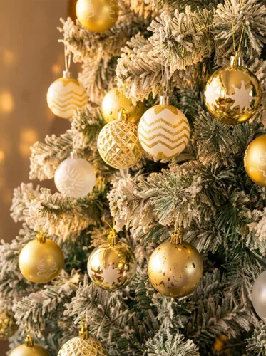 Miniatura 6 de 16 piezas Adornos de árbol de Navidad - Juego de adornos de bola de Navidad dorados para Navidad, festividades, coronas y decoraciones de fiesta