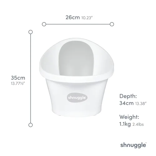 Miniatura 5 de Shnuggle Bañera para Bebé Recién Nacido Soporte Integrado y Respaldo Suave Adecuado desde Recién Nacido Soporte de Asiento de Baño Incluye